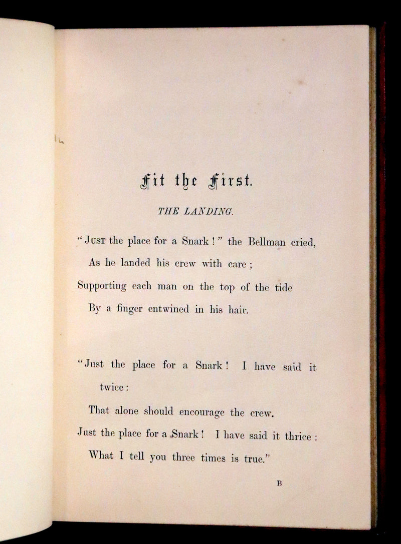 1876 Rare Victorian Book - The Hunting of the SNARK by Lewis Carroll.