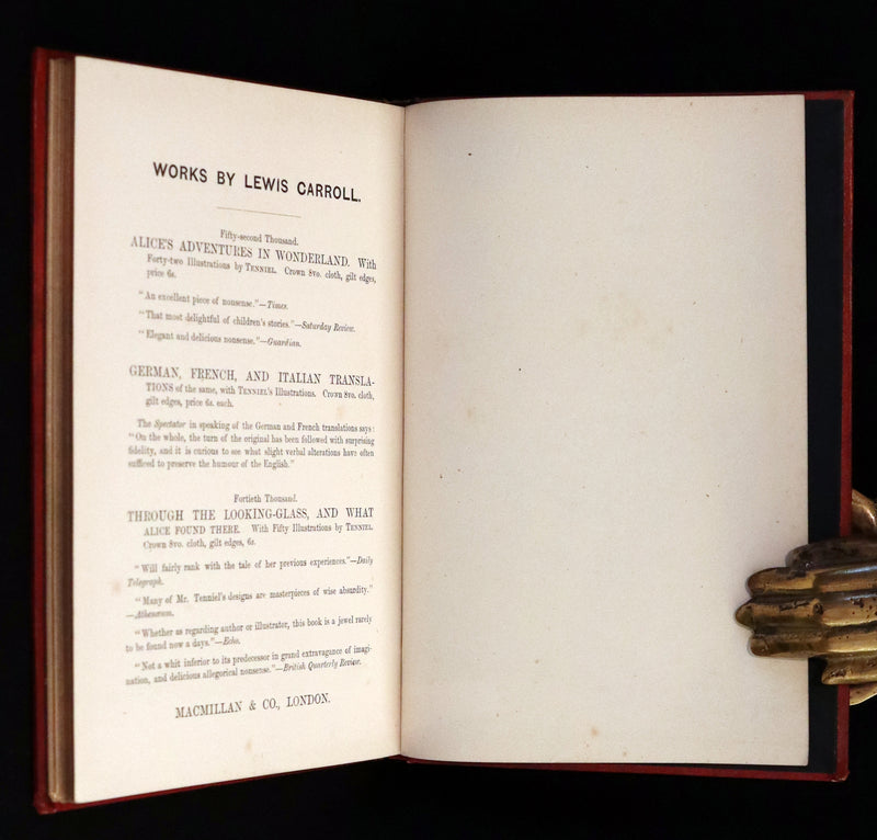 1876 Rare Victorian Book - The Hunting of the SNARK by Lewis Carroll.