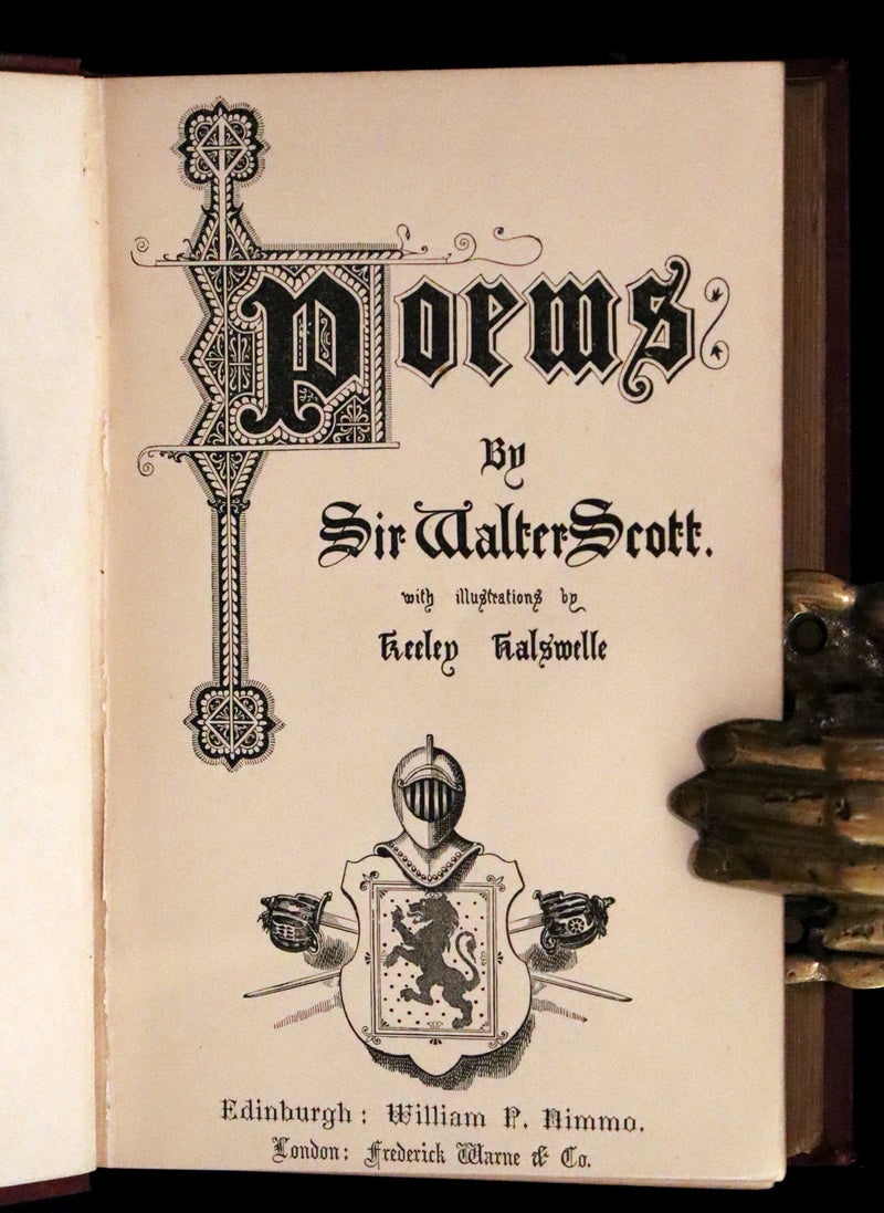 1861 Rare First Edition illustrated by Keeley Halswelle ~ The Poetical Works of Sir Walter Scott. Lady of the Lake.