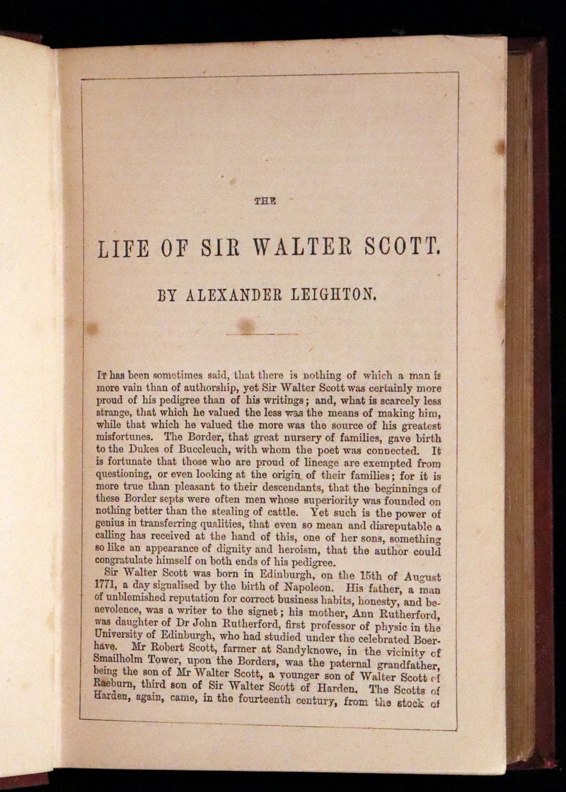1861 Rare First Edition illustrated by Keeley Halswelle ~ The Poetical Works of Sir Walter Scott. Lady of the Lake.