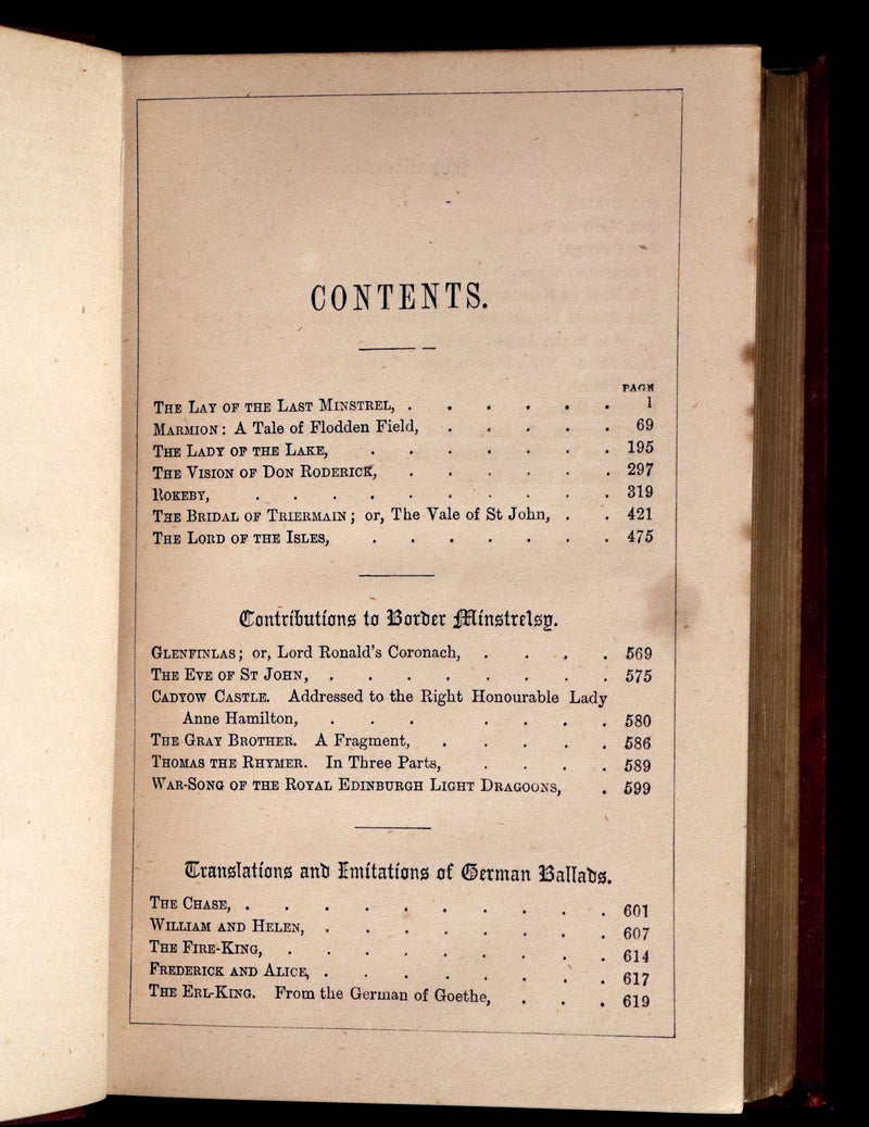 1861 Rare First Edition illustrated by Keeley Halswelle ~ The Poetical Works of Sir Walter Scott. Lady of the Lake.
