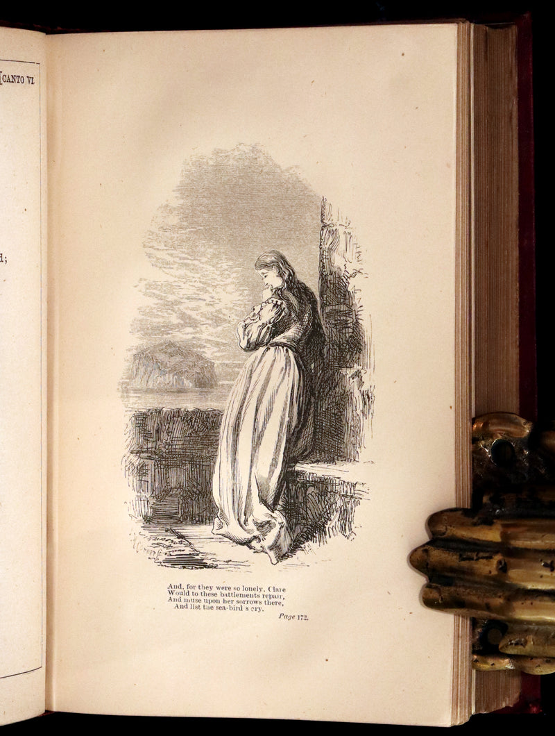1861 Rare First Edition illustrated by Keeley Halswelle ~ The Poetical Works of Sir Walter Scott. Lady of the Lake.