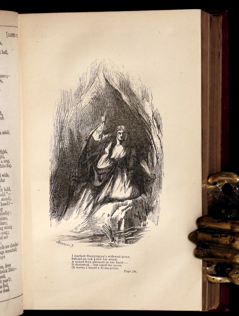 1861 Rare First Edition illustrated by Keeley Halswelle ~ The Poetical Works of Sir Walter Scott. Lady of the Lake.