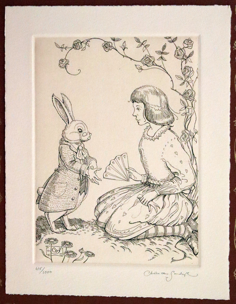 2016 Scarce Signed Limited First Edition - Alice's Adventures in Wonderland by Charles van Sandwyk.