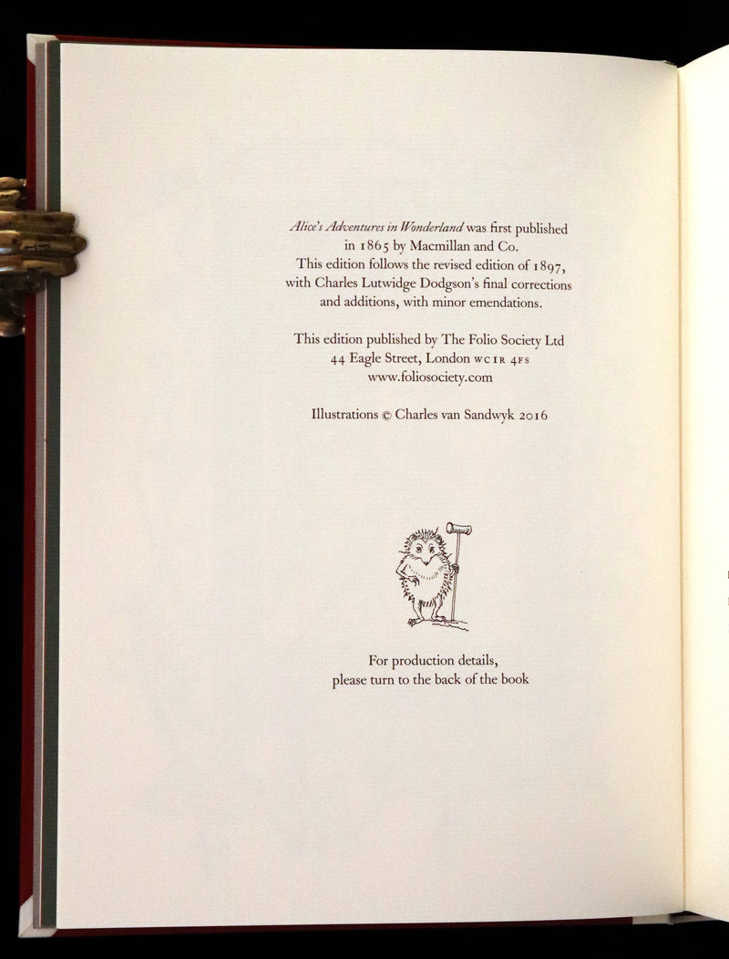2016 Scarce Signed Limited First Edition - Alice's Adventures in Wonderland by Charles van Sandwyk.