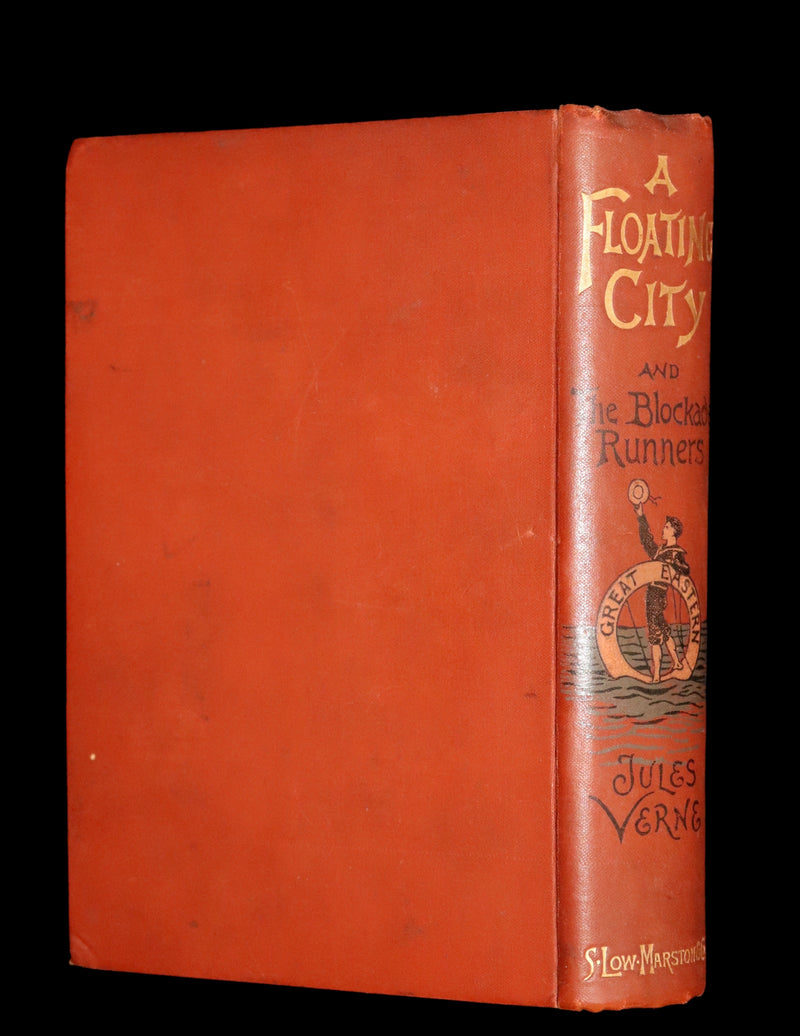 1895 Rare Edition of Jules Verne's Book - A Floating City and the Blockade Runners