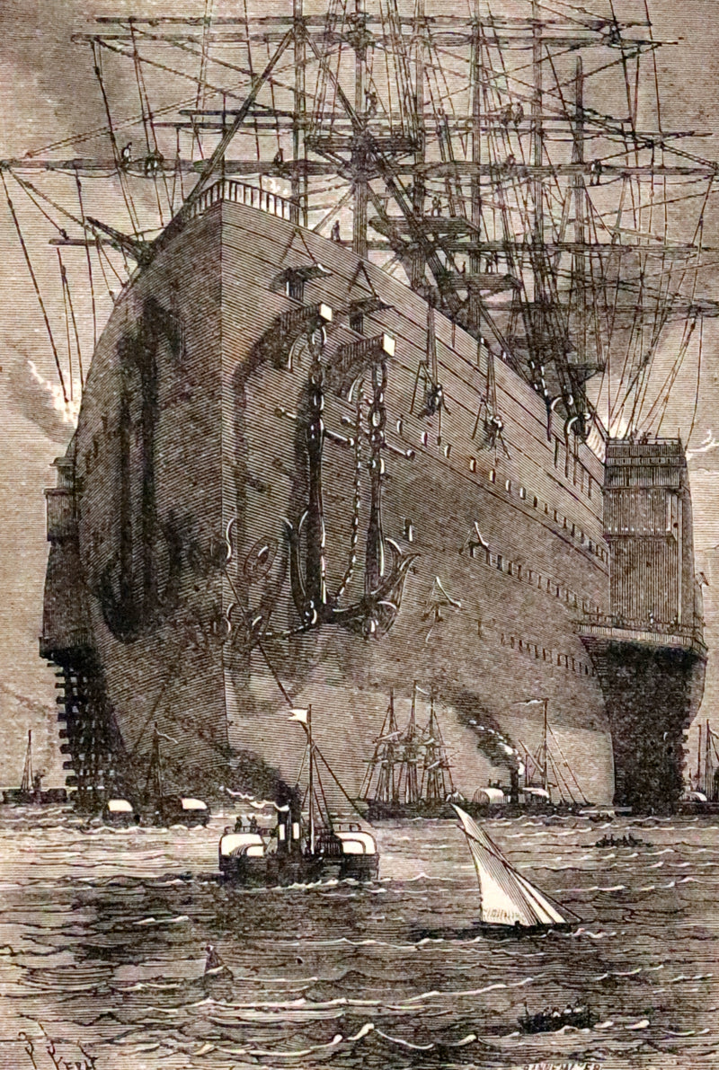 1895 Rare Edition of Jules Verne's Book - A Floating City and the Blockade Runners