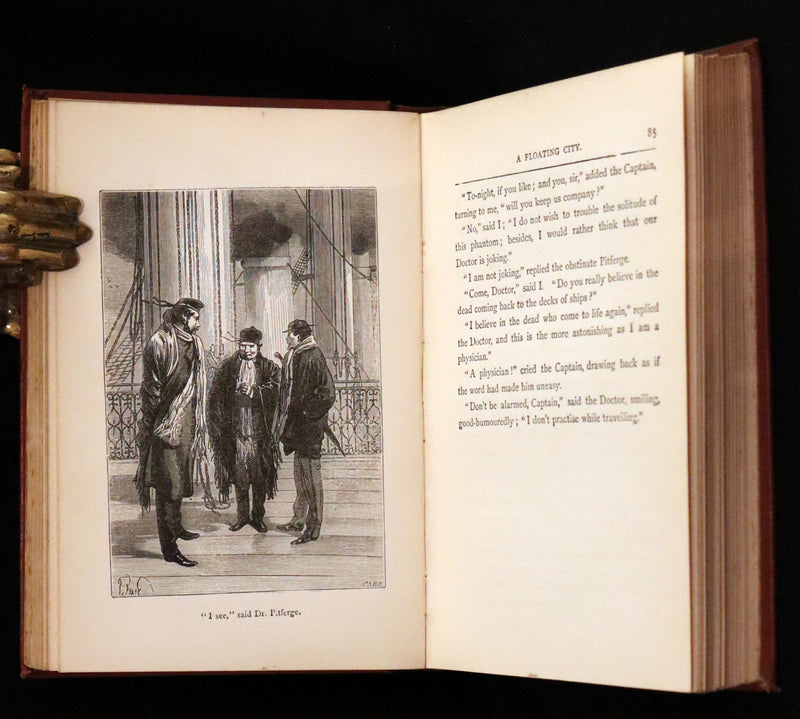 1895 Rare Edition of Jules Verne's Book - A Floating City and the Blockade Runners