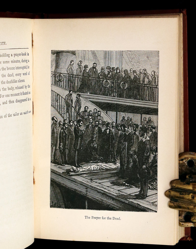1895 Rare Edition of Jules Verne's Book - A Floating City and the Blockade Runners
