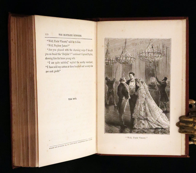 1895 Rare Edition of Jules Verne's Book - A Floating City and the Blockade Runners