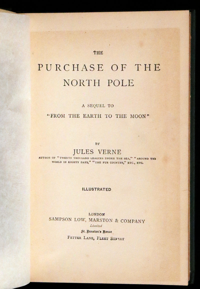 1894 Rare Book - The Purchase of the North Pole by Jules Verne. Illustrated.
