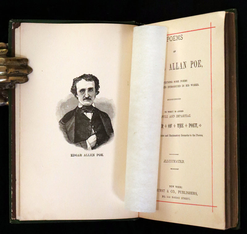 1882 Rare Book - Poems of EDGAR ALLAN POE with a full and impartial Memoir of the Poet.