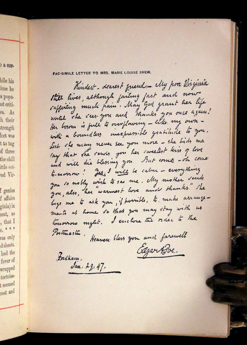 1882 Rare Book - Poems of EDGAR ALLAN POE with a full and impartial Memoir of the Poet.