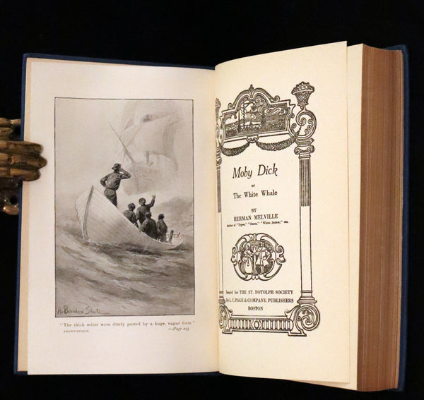 1925 Rare Book - MOBY DICK or The White Whale by Herman Melville illustrated by Augustus Burnham Shute.