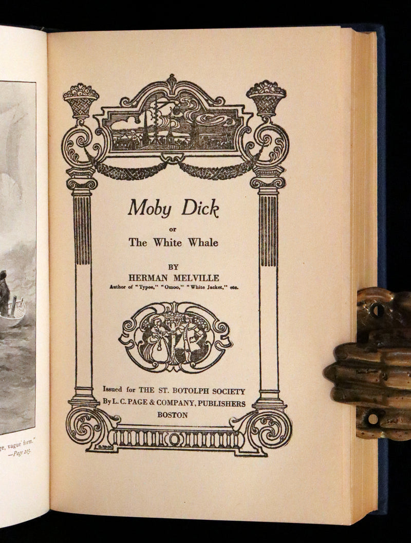 1925 Rare Book - MOBY DICK or The White Whale by Herman Melville illustrated by Augustus Burnham Shute.
