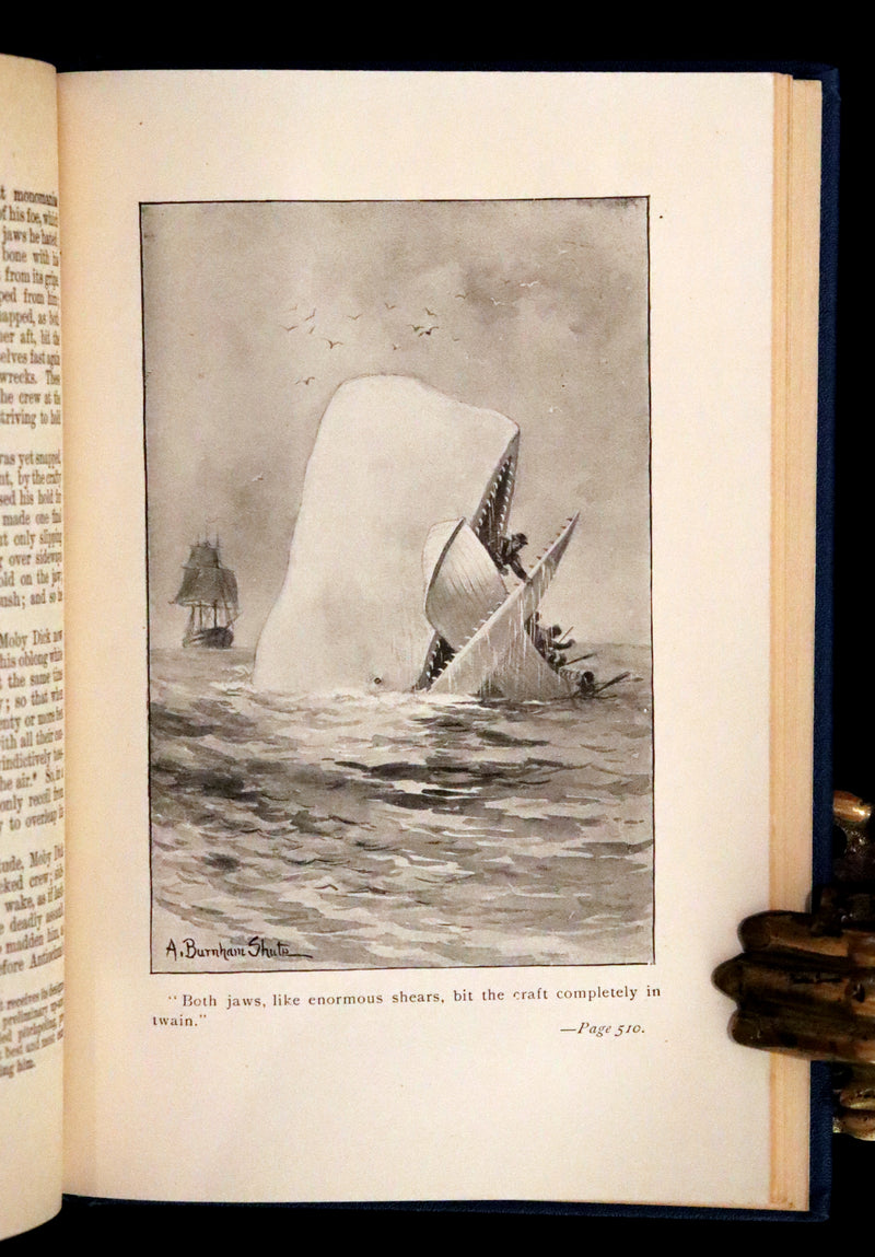 1925 Rare Book - MOBY DICK or The White Whale by Herman Melville illustrated by Augustus Burnham Shute.