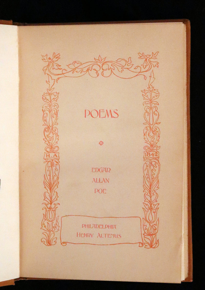 1895 Rare Book - Poems by Edgar Allan POE Illustrated (The Raven, The Haunted Palace, Lenore, ...).