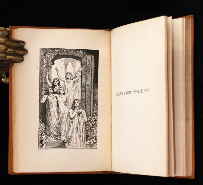 1895 Rare Book - Poems by Edgar Allan POE Illustrated (The Raven, The Haunted Palace, Lenore, ...).