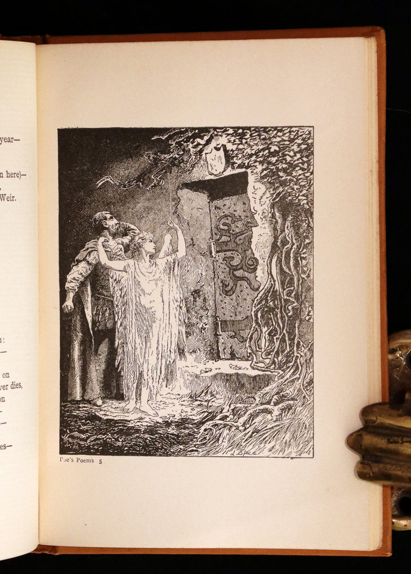 1895 Rare Book - Poems by Edgar Allan POE Illustrated (The Raven, The Haunted Palace, Lenore, ...).