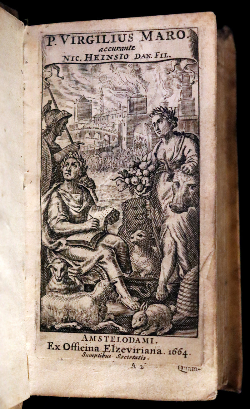 1664 Scarce Latin vellum Book - VIRGIL Works - P. Virgilius Maro (Aeneid, Georgics, etc)