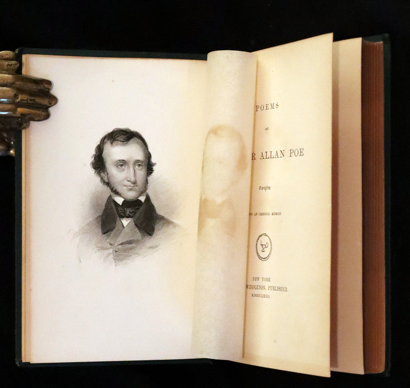 1872 Rare Book - Poems by Edgar Allan Poe. Complete with an Original Memoir. (The Raven, Lenore, Ulalume, ...).