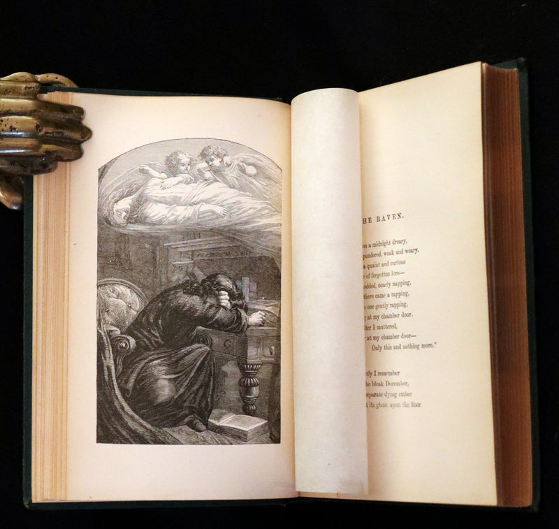 1872 Rare Book - Poems by Edgar Allan Poe. Complete with an Original Memoir. (The Raven, Lenore, Ulalume, ...).