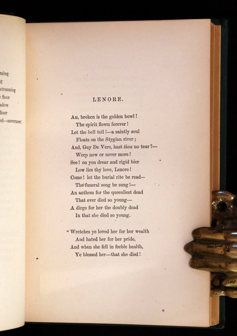 1872 Rare Book - Poems by Edgar Allan Poe. Complete with an Original Memoir. (The Raven, Lenore, Ulalume, ...).