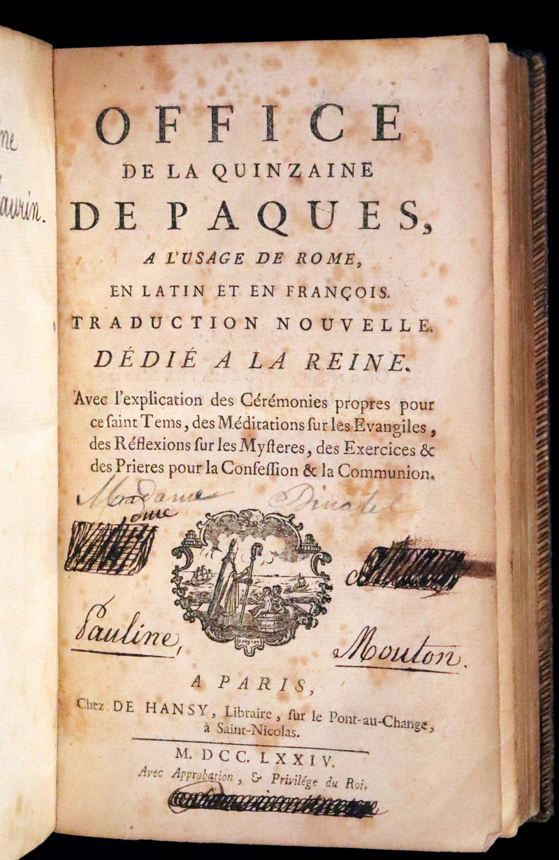 1774 Scarce French Latin Easter Prayer Book – Office de la Quinzaine de Paques