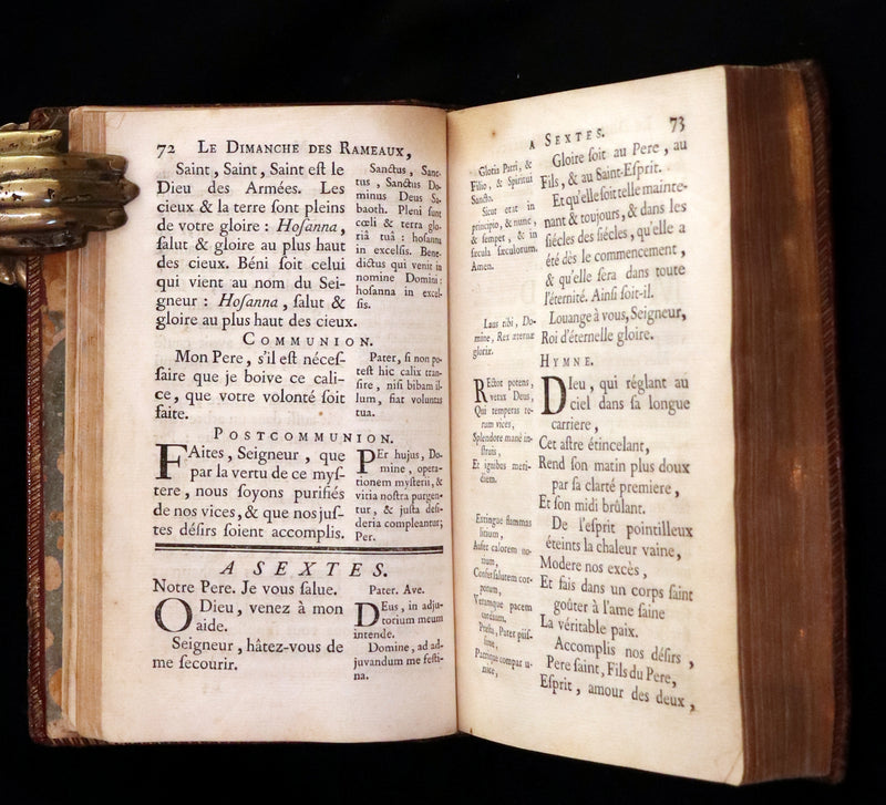 1774 Scarce French Latin Book in a beautiful Binding - Office de la Quinzaine de Paques - Easter Prayer.