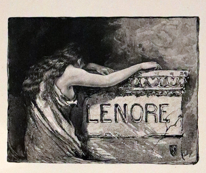 1885 Scarce Victorian Book - LENORE by Edgar Allan POE, First Illustrated edition by Henry Sandham.