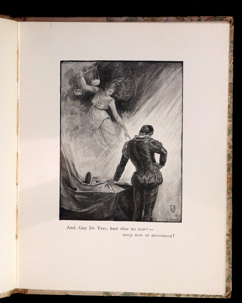 1885 Scarce Victorian Book - LENORE by Edgar Allan POE, First Illustrated edition by Henry Sandham.