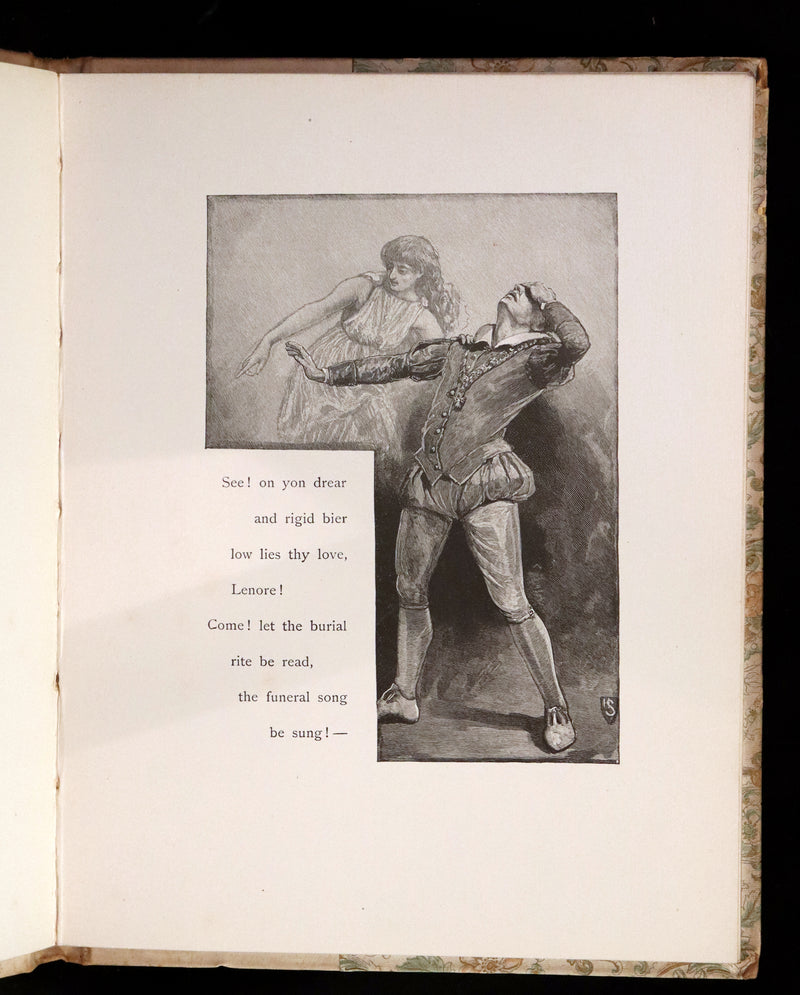1885 Scarce Victorian Book - LENORE by Edgar Allan POE, First Illustrated edition by Henry Sandham.