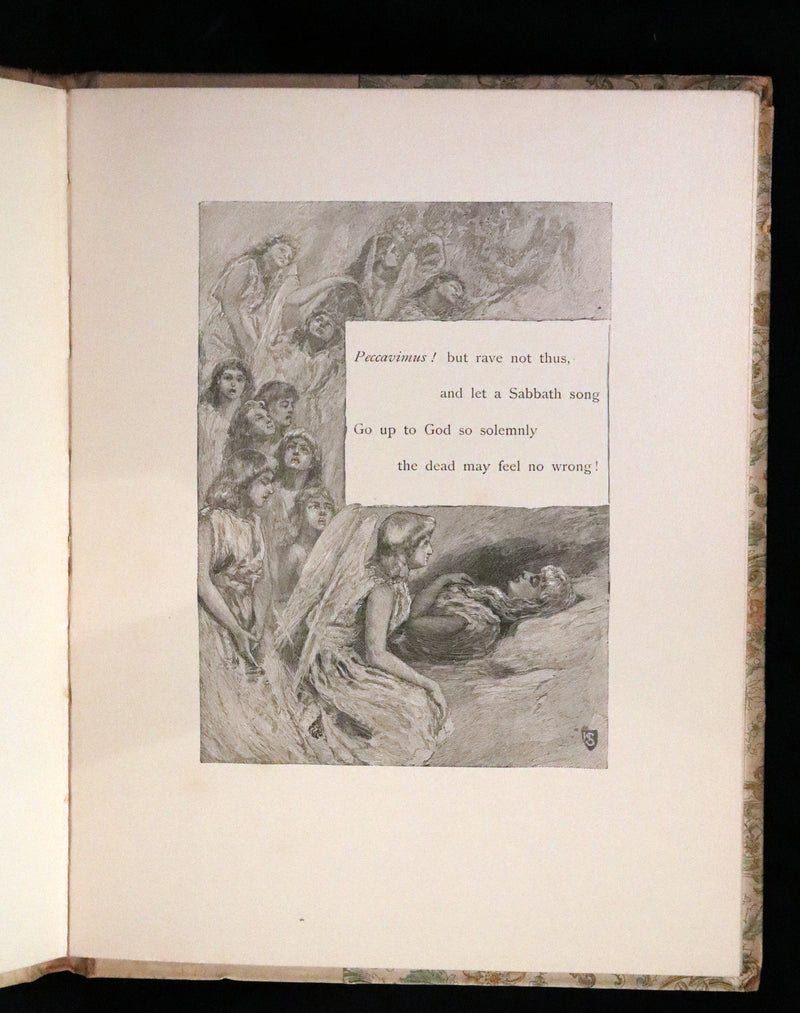 1885 Scarce Victorian Book - LENORE by Edgar Allan POE, First Illustrated edition by Henry Sandham.