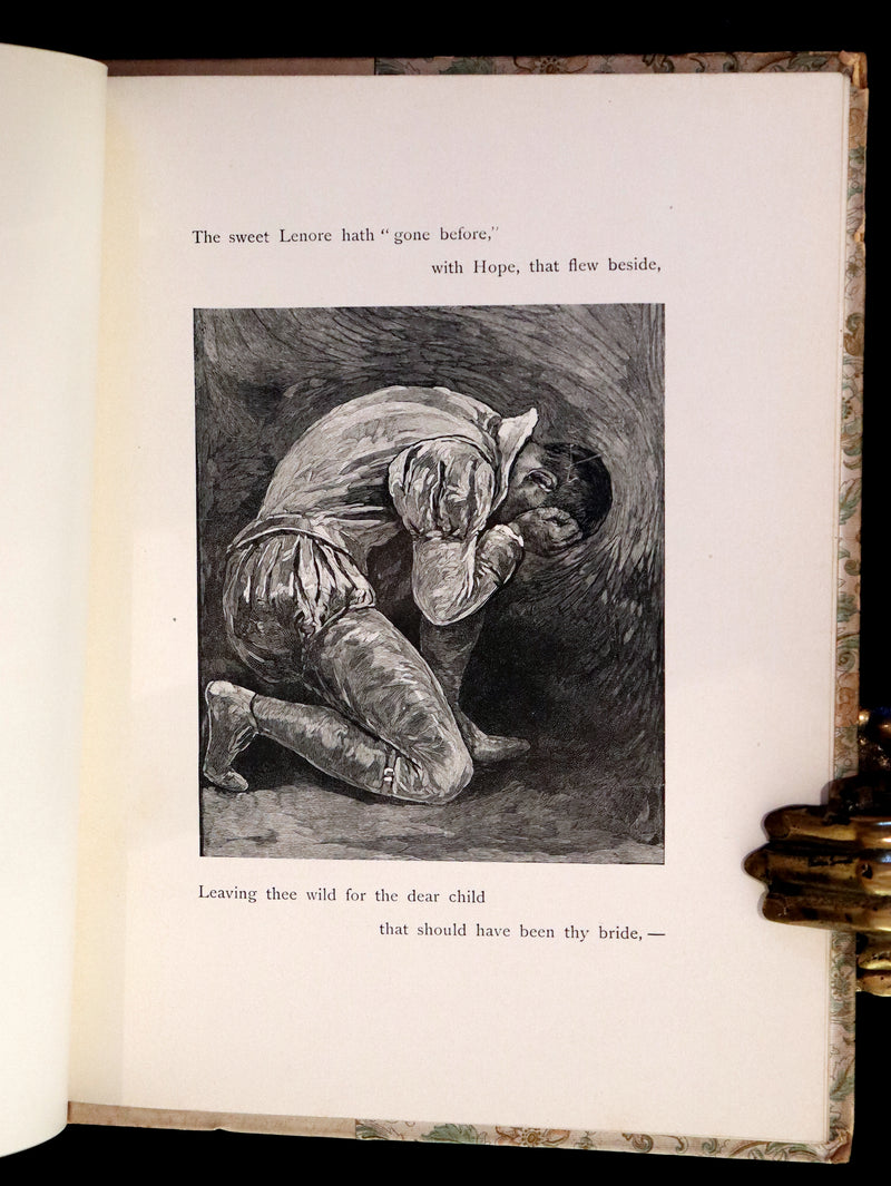1885 Scarce Victorian Book - LENORE by Edgar Allan POE, First Illustrated edition by Henry Sandham.