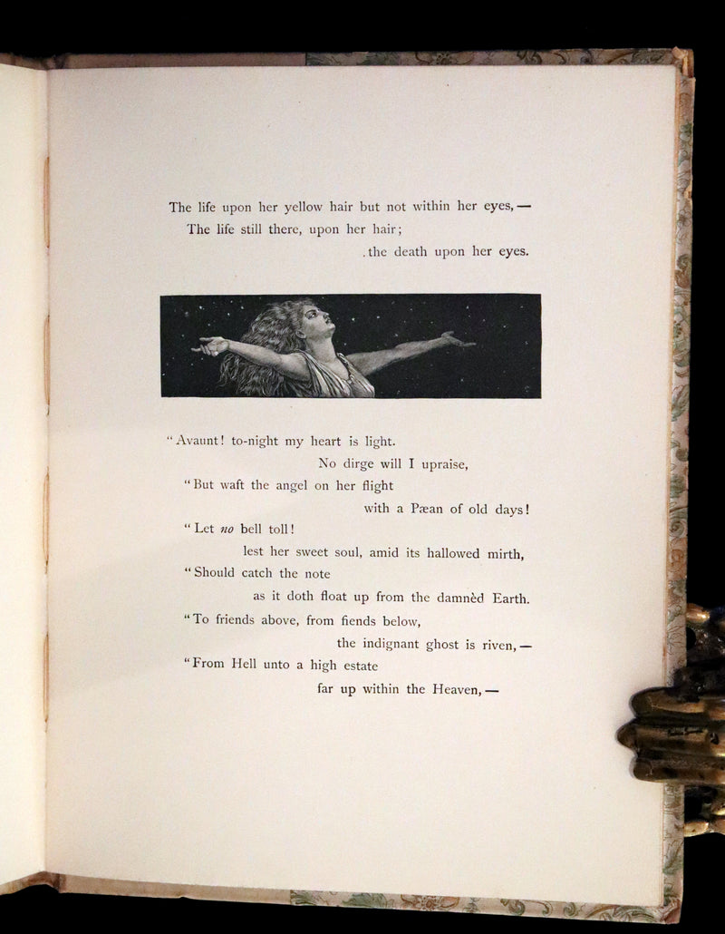 1885 Scarce Victorian Book - LENORE by Edgar Allan POE, First Illustrated edition by Henry Sandham.