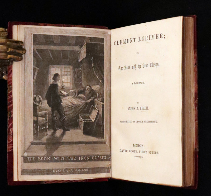 1849 Rare Gothic Story First Edition - Clement Lorimer or The Book with the Iron Clasps by Cruikshank.