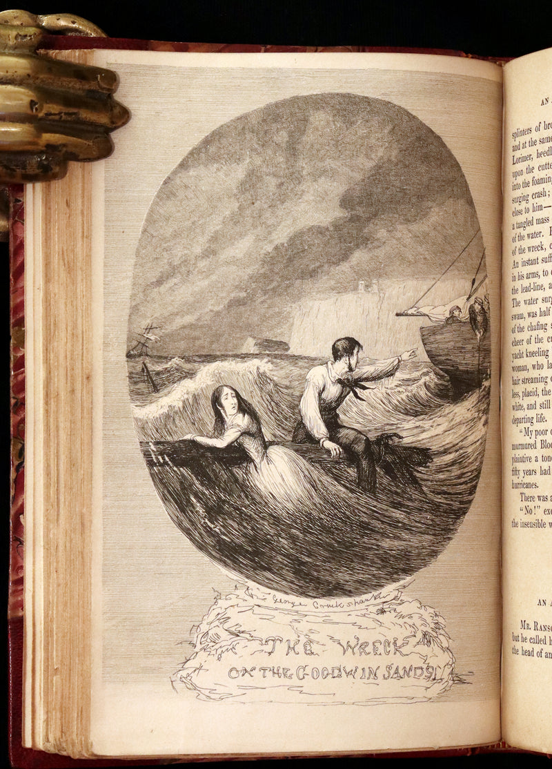 1849 Rare Gothic Story First Edition - Clement Lorimer or The Book with the Iron Clasps by Cruikshank.