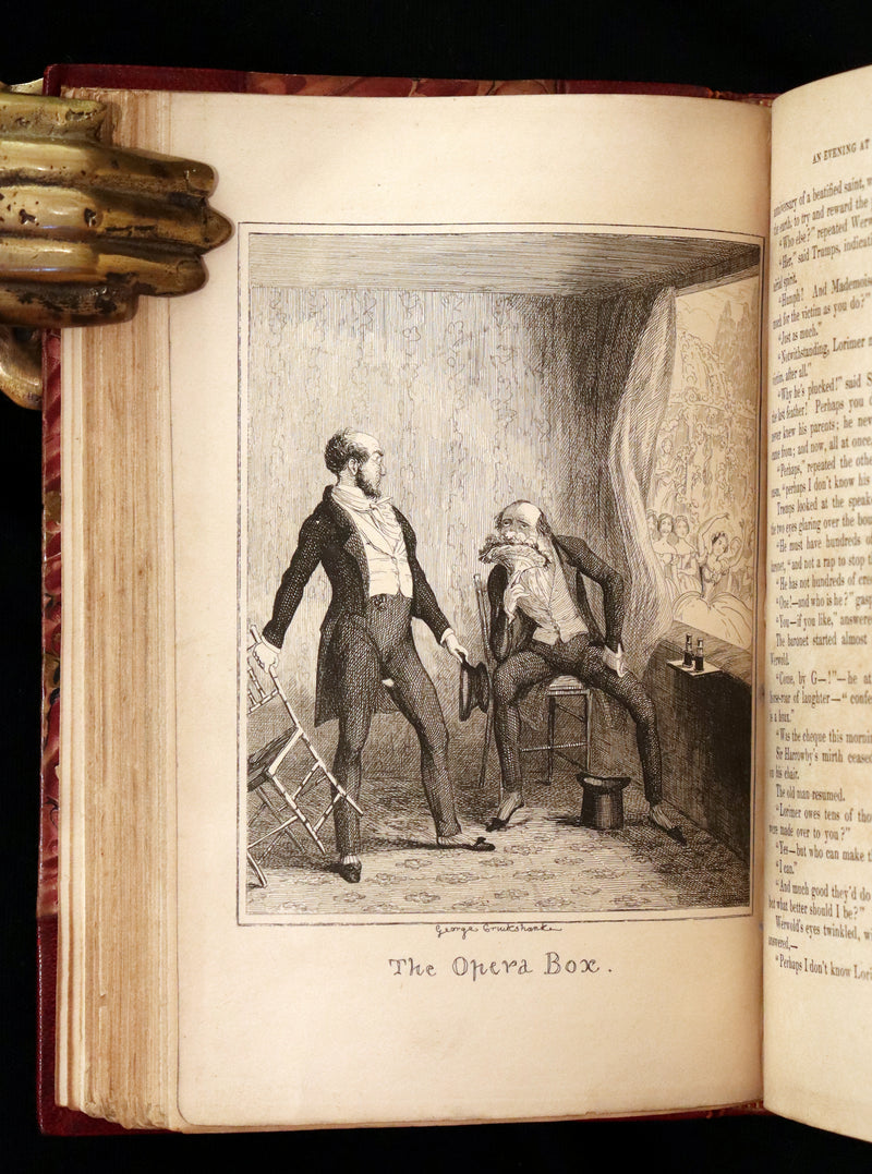 1849 Rare Gothic Story First Edition - Clement Lorimer or The Book with the Iron Clasps by Cruikshank.