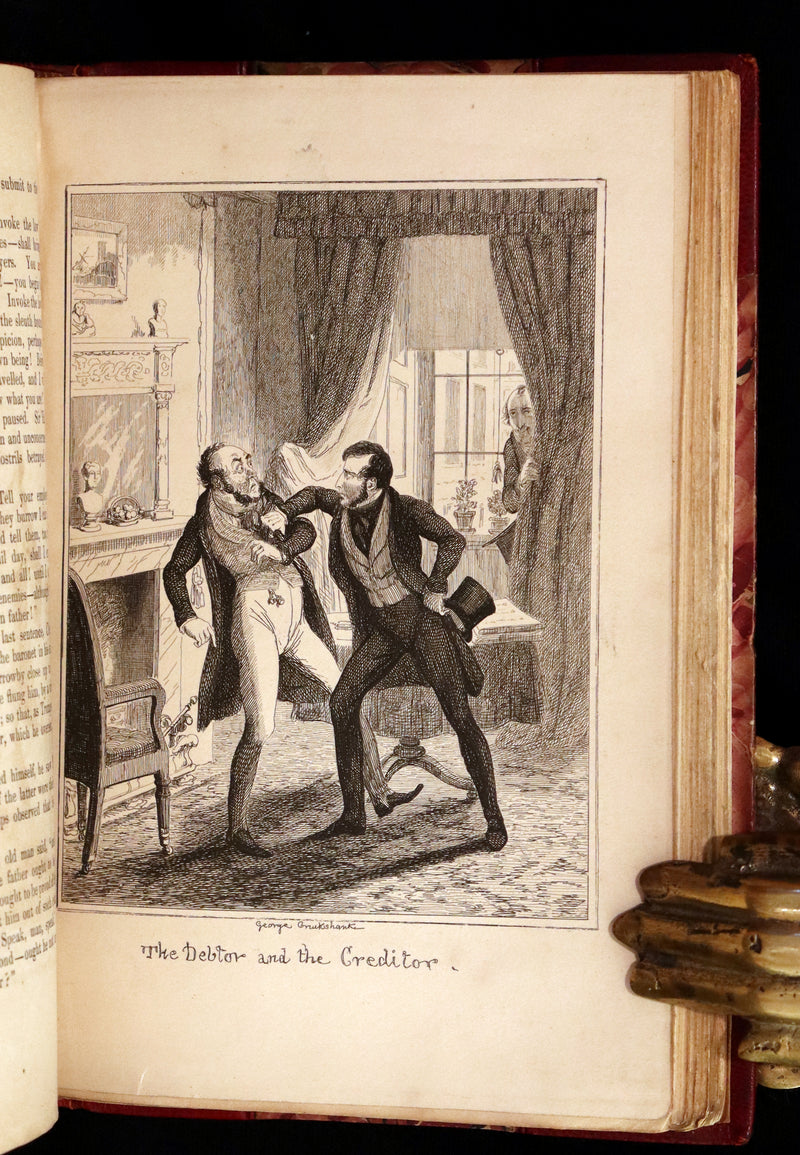1849 Rare Gothic Story First Edition - Clement Lorimer or The Book with the Iron Clasps by Cruikshank.