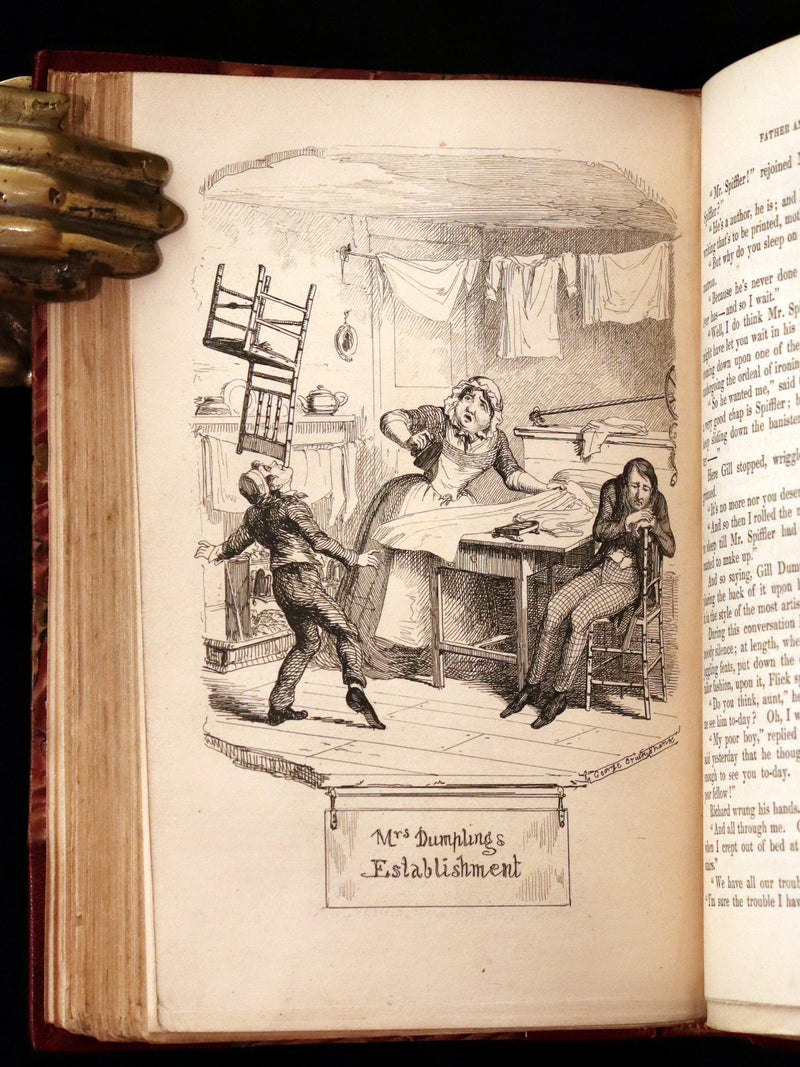 1849 Rare Gothic Story First Edition - Clement Lorimer or The Book with the Iron Clasps by Cruikshank.