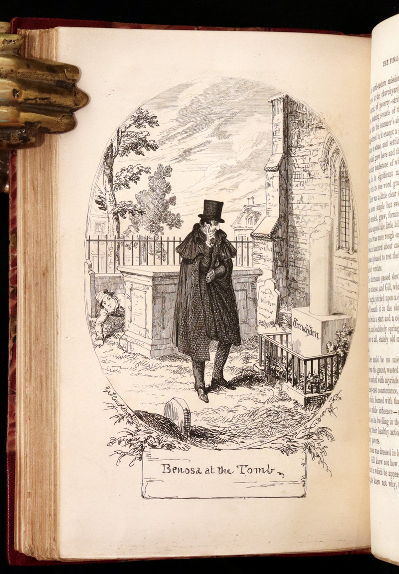 1849 Rare Gothic Story First Edition - Clement Lorimer or The Book with the Iron Clasps by Cruikshank.