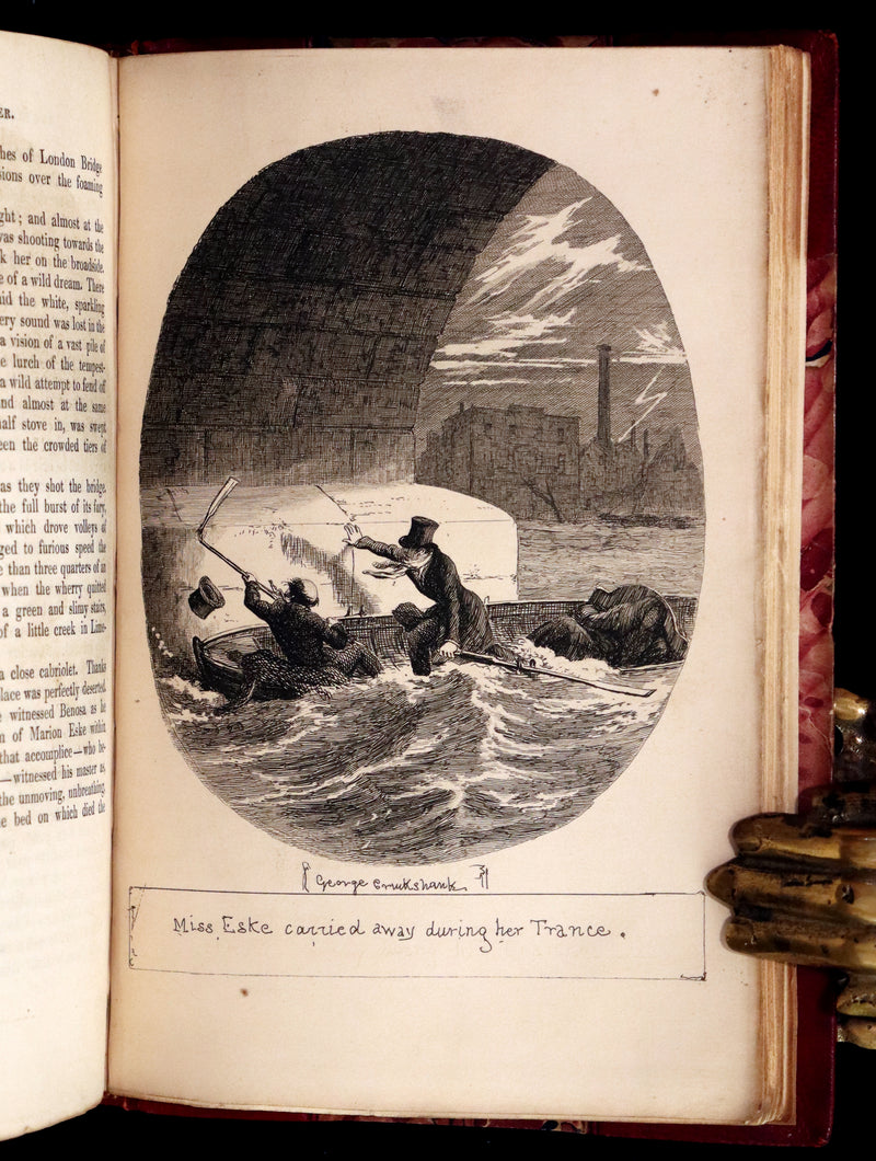 1849 Rare Gothic Story First Edition - Clement Lorimer or The Book with the Iron Clasps by Cruikshank.