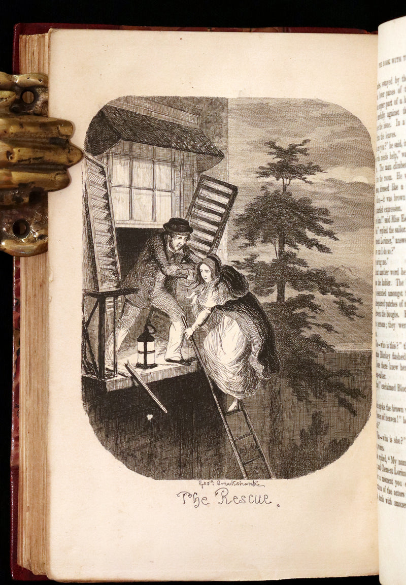 1849 Rare Gothic Story First Edition - Clement Lorimer or The Book with the Iron Clasps by Cruikshank.