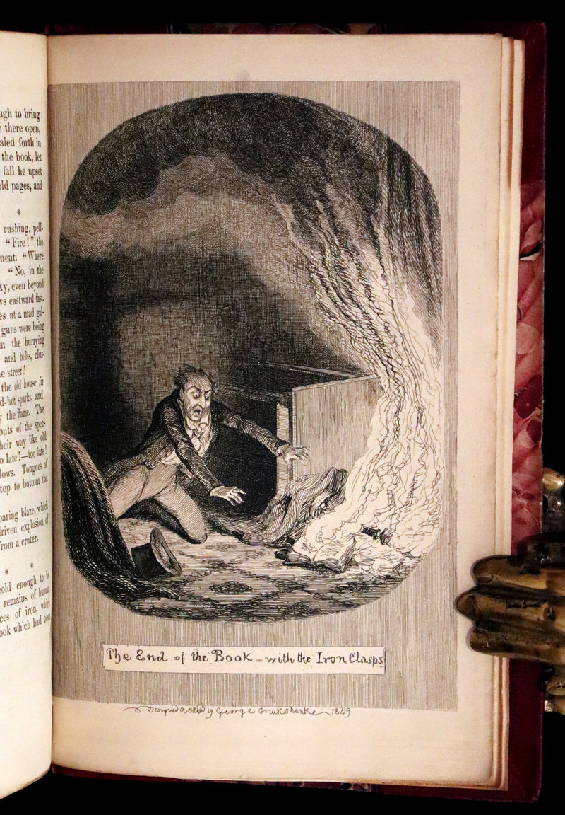 1849 Rare Gothic Story First Edition - Clement Lorimer or The Book with the Iron Clasps by Cruikshank.