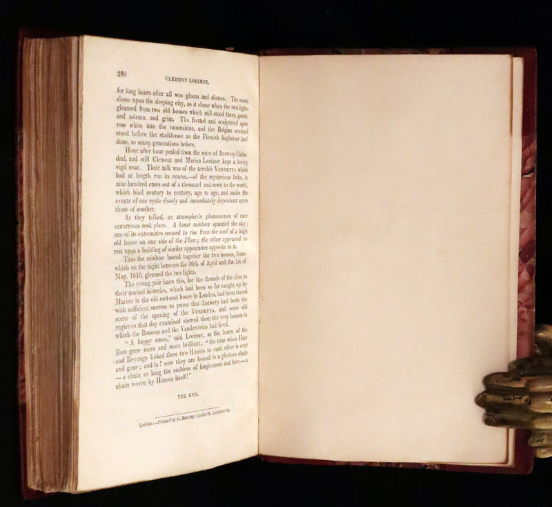 1849 Rare Gothic Story First Edition - Clement Lorimer or The Book with the Iron Clasps by Cruikshank.