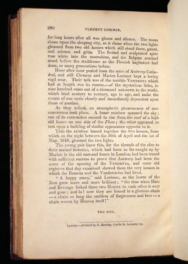 1849 Rare Gothic Story First Edition - Clement Lorimer or The Book with the Iron Clasps by Cruikshank.