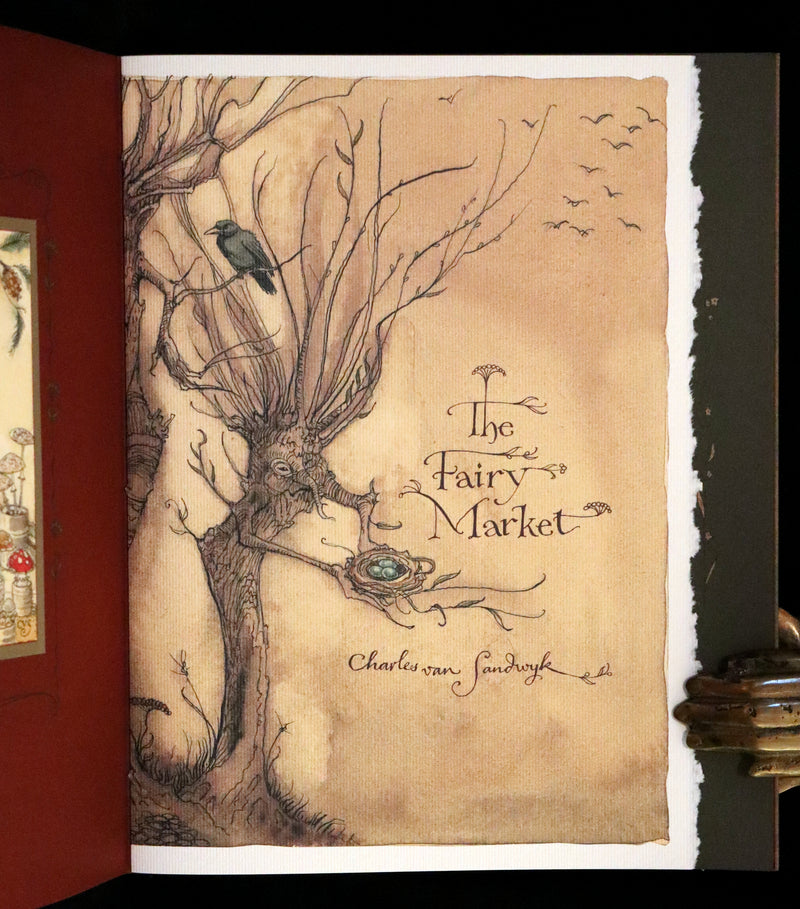 2009 Scarce First Edition - The Fairy Market by Charles van Sandwyk dedicated to Arthur Rackham.