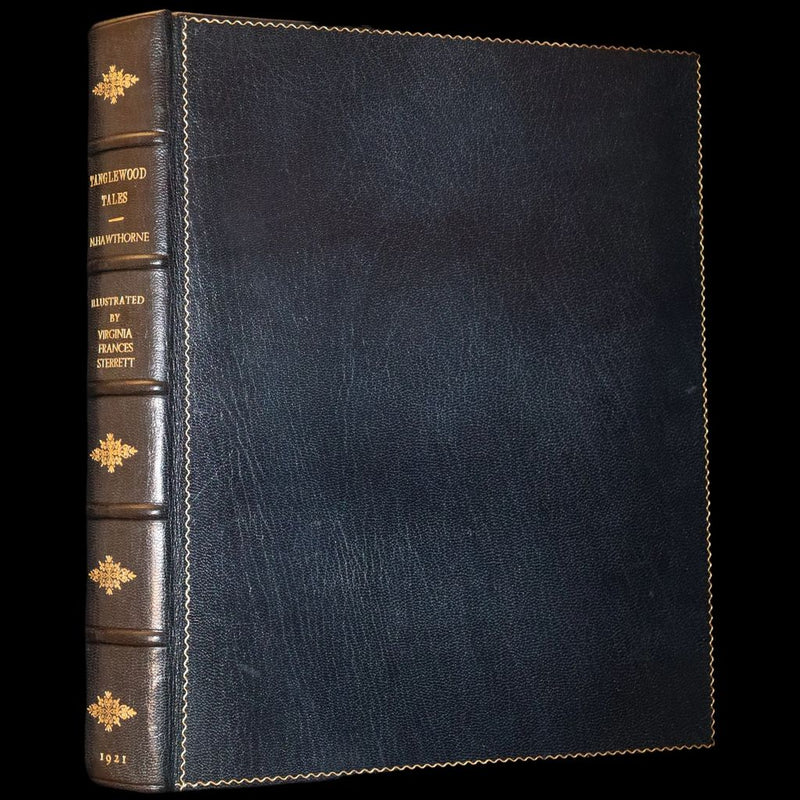 1921 Rare First Edition in Calf Binding - Tanglewood Tales by N. Hawthorne illustrated by Virginia Frances Sterrett.