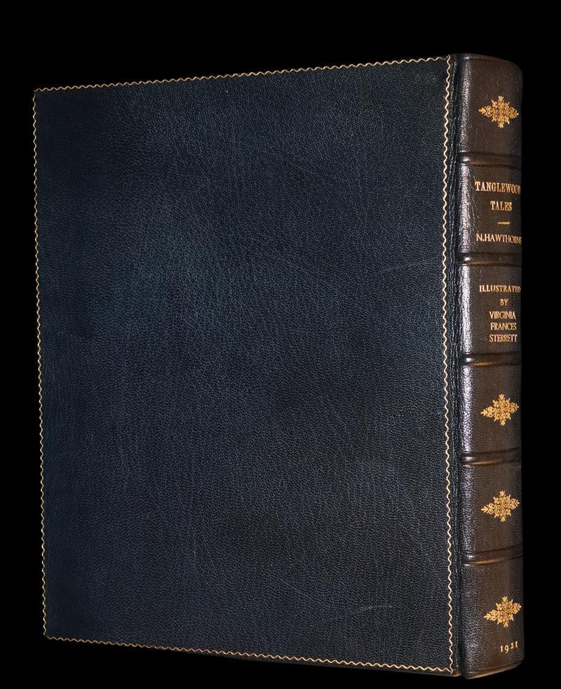 1921 Rare First Edition in Calf Binding - Tanglewood Tales by N. Hawthorne illustrated by Virginia Frances Sterrett.