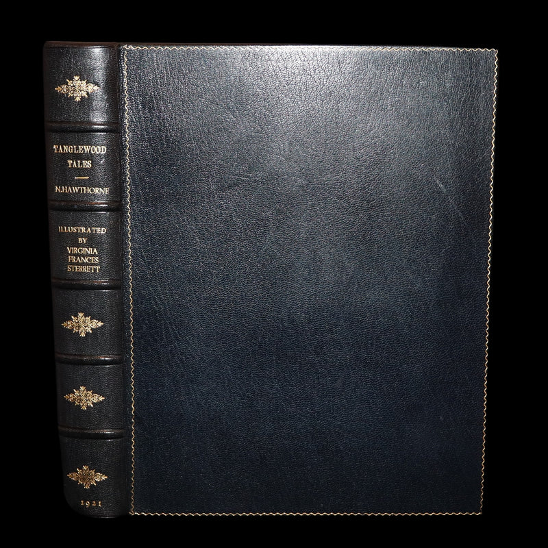 1921 Rare First Edition in Calf Binding - Tanglewood Tales by N. Hawthorne illustrated by Virginia Frances Sterrett.